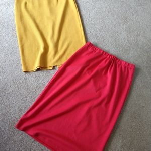 Two thin summertime skirts